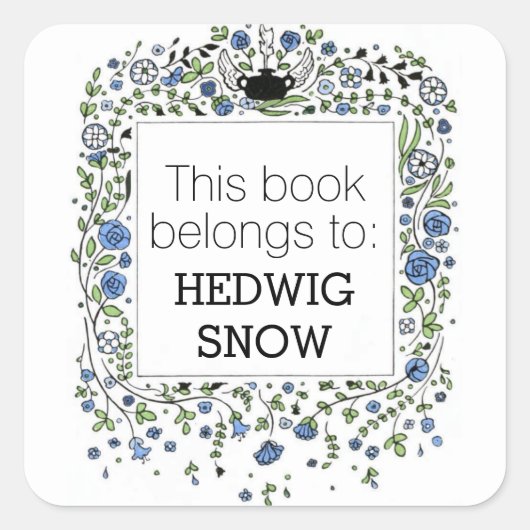 ヴィンテージの蔵書票 スクエアシール (正面)