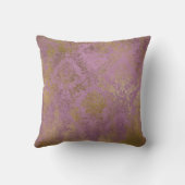 ヴィンテージの薄紫の金ゴールドのダマスク織の枕紫色 クッション (裏面)