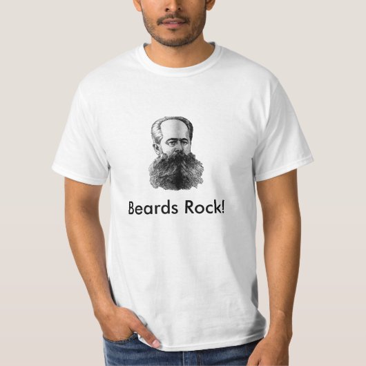 ヴィンテージの薮が多いひげ、ひげの石! Tシャツ (正面)