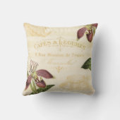 ヴィンテージの蘭が付いているフランスのなカフェの広告 クッション (裏面)