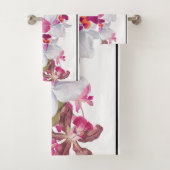 ヴィンテージの蘭の花のストライプのなBathタオルセット バスタオルセット (インサイチュ)