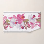 ヴィンテージの蘭の花のストライプのなBathタオルセット バスタオルセット (ハンドタオル)