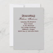 ヴィンテージの蘭の花のブライダルシャワーのお茶会 招待状 (裏面)