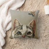 ヴィンテージの虎猫猫および蜂の装飾用クッション クッション (ブランケット)