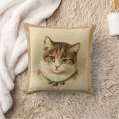 ヴィンテージの虎猫猫のプリント クッション (ブランケット)