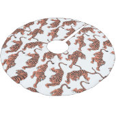 ヴィンテージの虎、手描きのシームレスなパターン。 ブラッシュドポリエステルツリースカート (アングル)