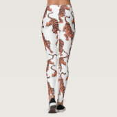 ヴィンテージの虎、手描きのシームレスなパターン。 レギンス (裏面)