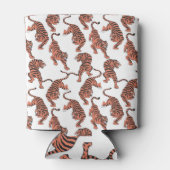 ヴィンテージの虎、手描きのシームレスなパターン。 缶クーラー (裏面)