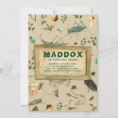 ヴィンテージの虫のテーマの誕生日のパーティの招待状 招待状 (正面)