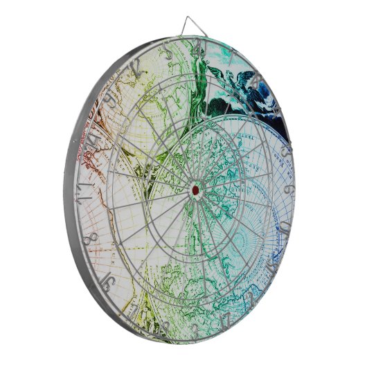 ヴィンテージの虹の家のカジノのための古い地図のデザイン ダーツボード (正面左)