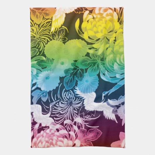 ヴィンテージの虹 キッチンタオル (縦)