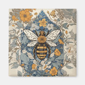 ヴィンテージの蜂とワイルドフラワーズ マグネット (正面)