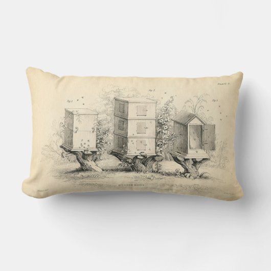 ヴィンテージの蜂のはちの巣の枕 ランバークッション (正面)