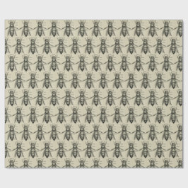 ヴィンテージの蜂のイラストレーションパターン包装紙 ラッピングペーパー