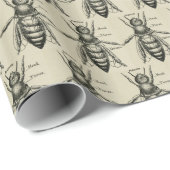 ヴィンテージの蜂のイラストレーションパターン包装紙 ラッピングペーパー (ロールコーナー)