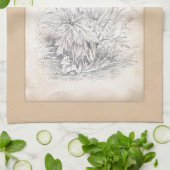 ヴィンテージの蜂蜜の蜂の芸術のプリント キッチンタオル (折り畳み)