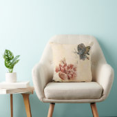 ヴィンテージの蜂、蝶およびケシの水彩画 クッション (椅子)