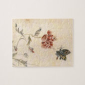 ヴィンテージの蜂、蝶およびケシの水彩画 ジグソーパズル (横)