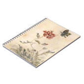 ヴィンテージの蜂、蝶およびケシの水彩画 ノートブック (左側)