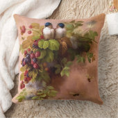 ヴィンテージの蜂、鳥および果実 クッション (ブランケット)