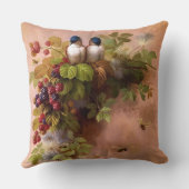 ヴィンテージの蜂、鳥および果実 クッション (裏面)