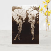 ヴィンテージの蜘蛛の巣のはがき カード (黄色い花)