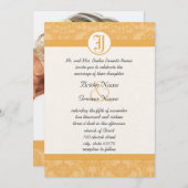 ヴィンテージの蜜蝋のダマスクあなたの写真の結婚式の招待 招待状 (正面/裏面)