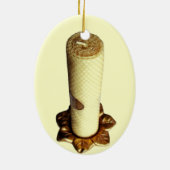 ヴィンテージの蜜蝋の蝋燭のクリスマスのオーナメント セラミックオーナメント (裏面)