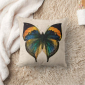 ヴィンテージの蝶イラストレーション-蝶 クッション (ブランケット)