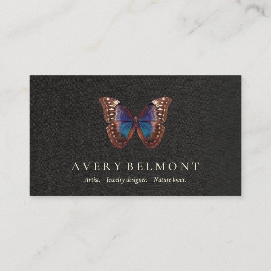 ヴィンテージの蝶ウィングジュエラーズイラストレーション 名刺 (正面)