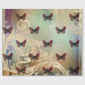 ヴィンテージの蝶スクロールDecoupageの包装紙 ラッピングペーパー (フラット)