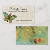 ヴィンテージの蝶フォークのシェフのケイタリングビジネスカード 名刺 (正面/裏面)