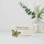 ヴィンテージの蝶フォークのシェフのケイタリングビジネスカード 名刺 (スタンド正面)