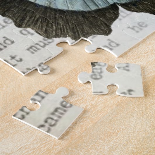 ヴィンテージの蝶前向きで感動的な引用文 ジグソーパズル (側面)