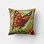 ヴィンテージの蝶広告のラベルのクッションの枕 クッション (裏面)