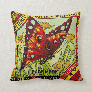 ヴィンテージの蝶広告のラベルのクッションの枕 クッション