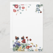 ヴィンテージの蝶庭によっては文房具が開花します 便箋 (正面/裏面)