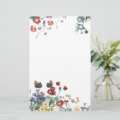 ヴィンテージの蝶庭によっては文房具が開花します 便箋 (スタンド正面)