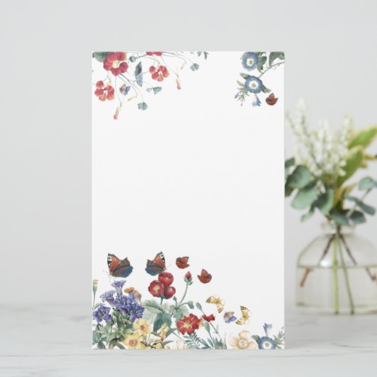 ヴィンテージの蝶庭によっては文房具が開花します 便箋 (スタンド正面)