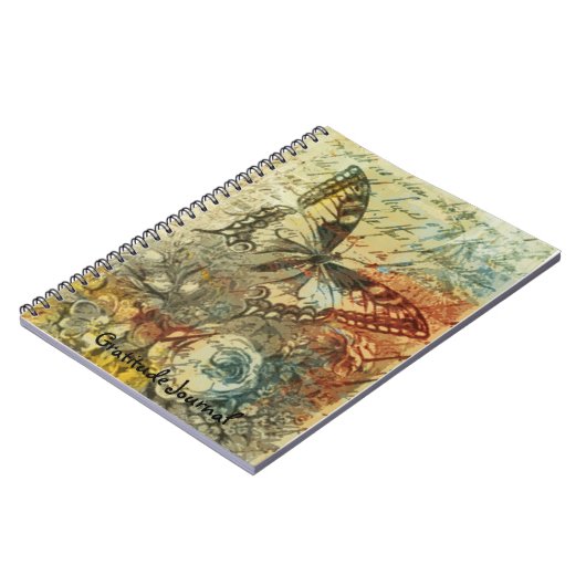 ヴィンテージの蝶感謝ジャーナル ノートブック (左側)