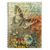 ヴィンテージの蝶感謝ジャーナル ノートブック (正面)