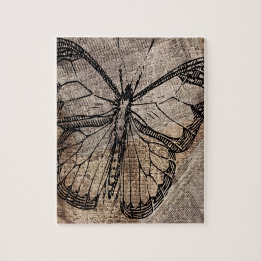 ヴィンテージの蝶 ジグソーパズル (縦)