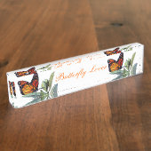 ヴィンテージの蝶 デスクネームプレート (側面)