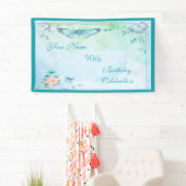 ヴィンテージの蝶、花及び渦巻の第90誕生日 横断幕 (インサイチュ)