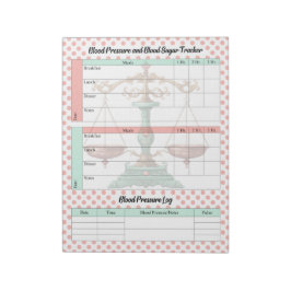 ヴィンテージの血糖値と血圧 ノートパッド