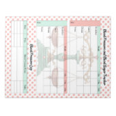 ヴィンテージの血糖値と血圧 ノートパッド (正面)