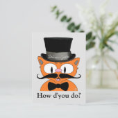 ヴィンテージの衣装を着た漫画の口ひげ猫との友情 ポストカード (スタンド正面)