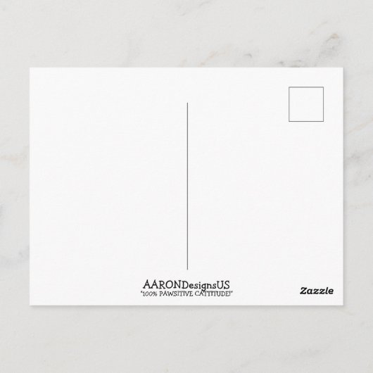 ヴィンテージの衣装を着た漫画の口ひげ猫との友情 ポストカード (裏面)