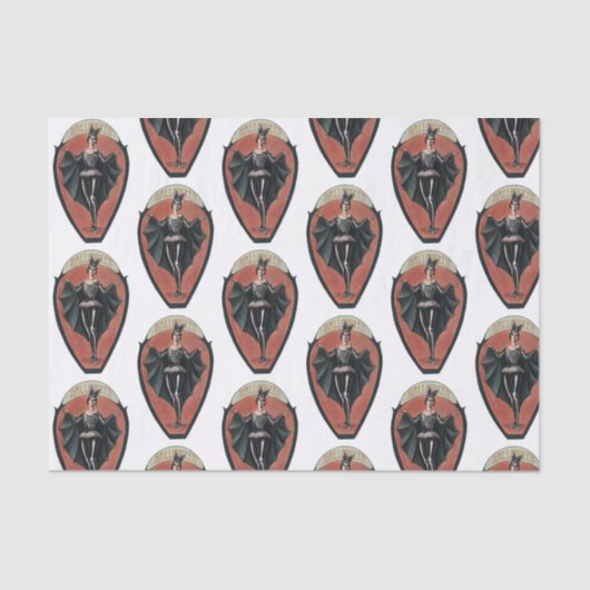 ヴィンテージの衣裳の女性パーティーはティッシュをタイルを張りました 薄葉紙 (正面)