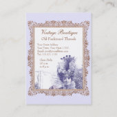 ヴィンテージの衣類のブティック、コスチュームデザイナー 名刺 (裏面)